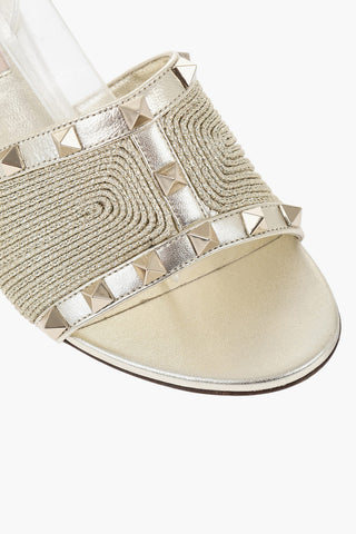 Lurex Sandals with Studded Design 6 cm