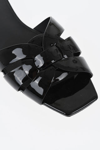 Patent Leather Slides with Leather Sole