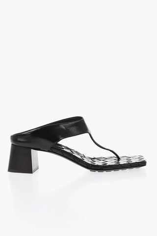 Woven Leather Thong Sandals 6cm