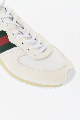 Suede sneakers with ankle strap