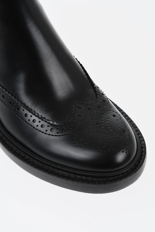 Chelsea Boots in Brogue Leather with 5cm Heel