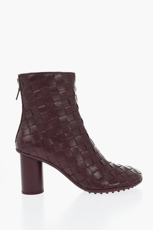 Stivaletti in Pelle Intrecciata ATOMIC con Tacco Cilindrico 8cm