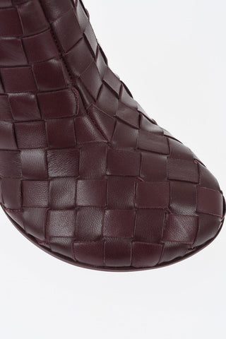 Woven Leather Ankle Boots ATOMIC with Cylindrical Heel 8cm