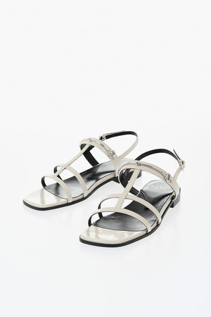 Sandali Flat in Pelle con Morsetto Frontale