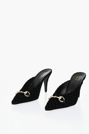 Flocked mules with front bit 11cm