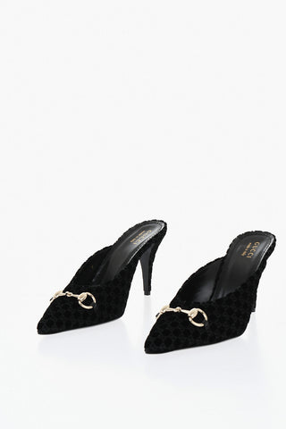 Flocked mules with front bit 11cm