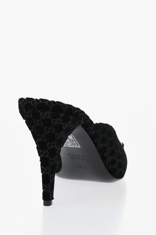 Flocked mules with front bit 11cm