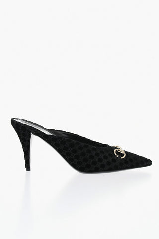 Flocked mules with front bit 11cm