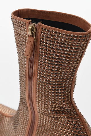 Texan Ankle Boots COWBOY with All-Over Crystals 11cm