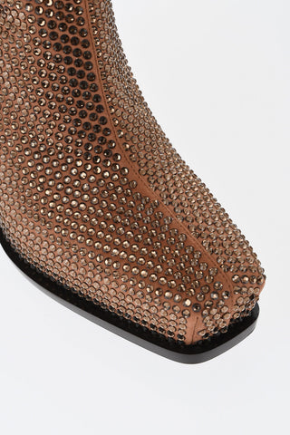 Texan Ankle Boots COWBOY with All-Over Crystals 11cm