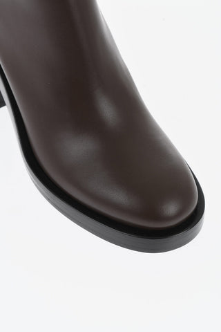 Leather Ankle Boots With Logo Ankle Strap 9cm Heel