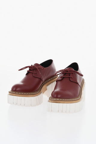 Eco-Leather Derby Shoes EMILIE with 7cm Platform Sole