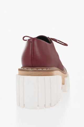 Eco-Leather Derby Shoes EMILIE with 7cm Platform Sole
