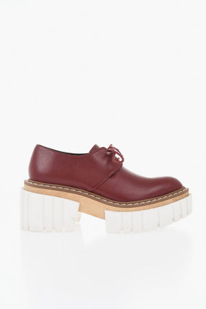 Eco-Leather Derby Shoes EMILIE with 7cm Platform Sole