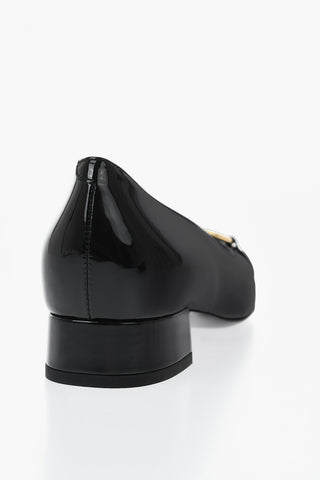 Patent ballet flats with front bit