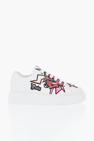 Leather Sneakers TATTOOED with Rubber Sole