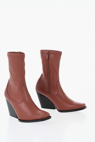Eco-Leather Western Ankle Boots COWBOY 10cm