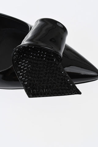 Ballerinas aus Lack mit 6 cm steifem Strass-Detail