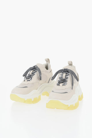 Platform Suede Sneakers with Velcro Detail
