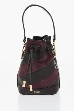 Two-Tone Leather and Suede Bucket Bag MON TRESOR