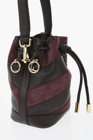 Two-Tone Leather and Suede Bucket Bag MON TRESOR
