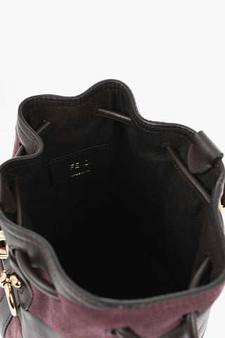 Two-Tone Leather and Suede Bucket Bag MON TRESOR