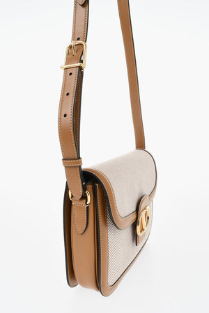 GARAVANI Borsa a Tracolla Bicolore in Canvas con Finiture in Pelle