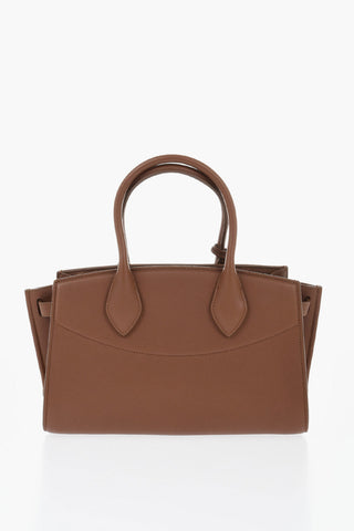 Hammered Leather Handbag with Gold Detail