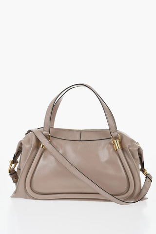 Leather Shoulder Bag DOUBLE CARRY with Gold Details