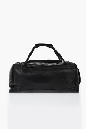 Leather Gym Bag With Contrast Logo
