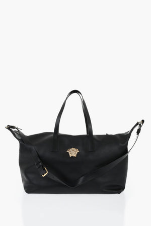 Maxi Borsa a Spalla in Pelle con Monogram Iconico Effetto Dorato