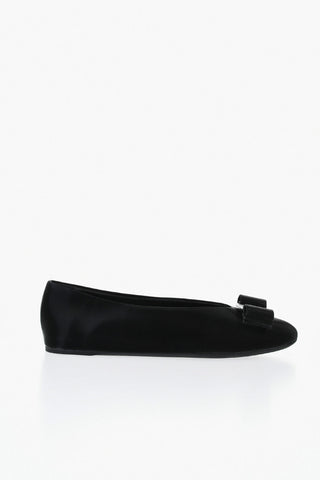 BALLERINA BY FERRAGAMO Ballerinas VANNA aus Leder mit tonalem Schleifenbesatz