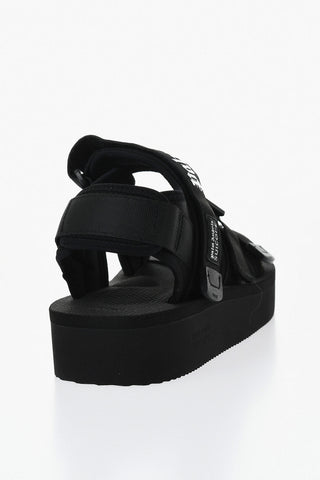 PALM ANGELS X SUICOKE Sandali in Canvas Logati con Chiusura in Velcro