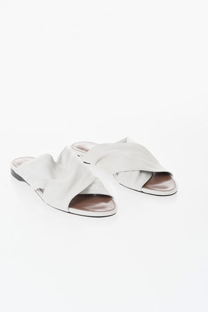 Leather Flat Sandals MARIA With Crossed Strap