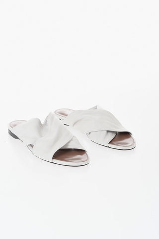 Leather Flat Sandals MARIA With Crossed Strap