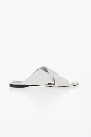 Leather Flat Sandals MARIA With Crossed Strap