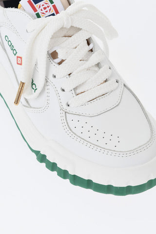 Low Leather Sneakers with Contrasting Sole Detail