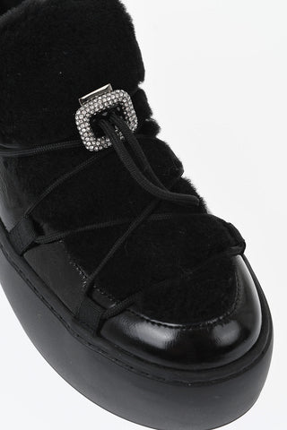 Low-Top Patent Leather Sneakers With 5cm Sole