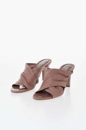 Leather Mules MARIA With Crisscross Band 7.5cm Heel