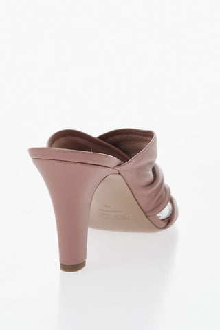 Leather Mules MARIA With Crisscross Band 7.5cm Heel