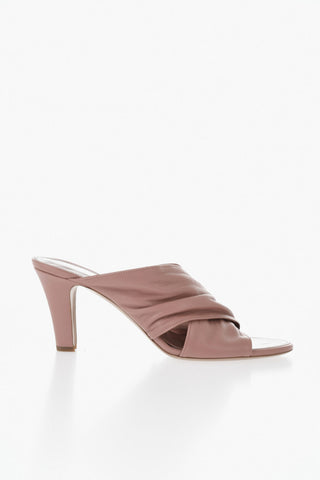 Leather Mules MARIA With Crisscross Band 7.5cm Heel