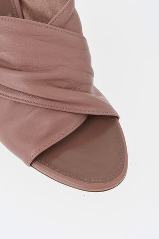 Leather Mules MARIA With Crisscross Band 7.5cm Heel
