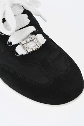 Low Suede Sneakers With Tonal Embossed Monogram