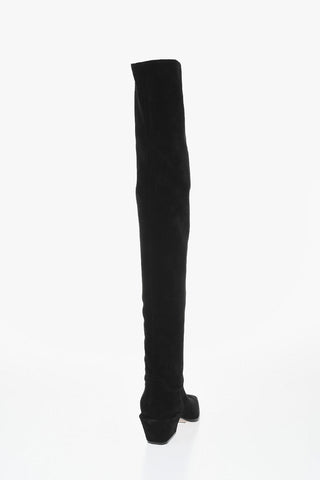 Over-The-Knee Suede Boots BETTINA With Square Toe 6.5cm Heel