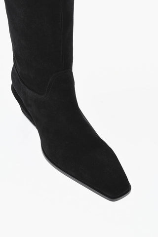 Over-The-Knee Suede Boots BETTINA With Square Toe 6.5cm Heel