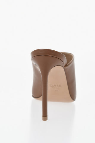 가죽 뮬, 뾰족 앞코, 11cm 스틸레토 힐