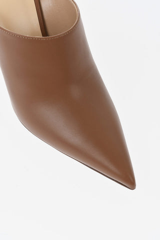 가죽 뮬, 뾰족 앞코, 11cm 스틸레토 힐