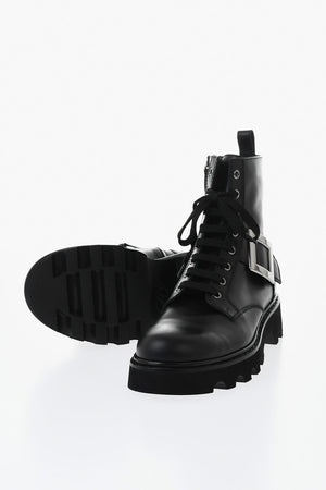 Leder Schnürstiefel Mit Track-Sohle