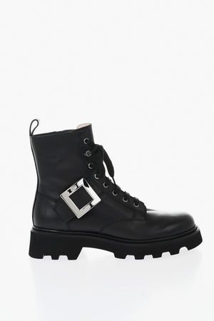 Anfibi in Pelle con Suola Track
