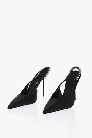 Slingback LIDIA in Satin con Cinturino Impreziosito da Cristalli Tacco 11cm